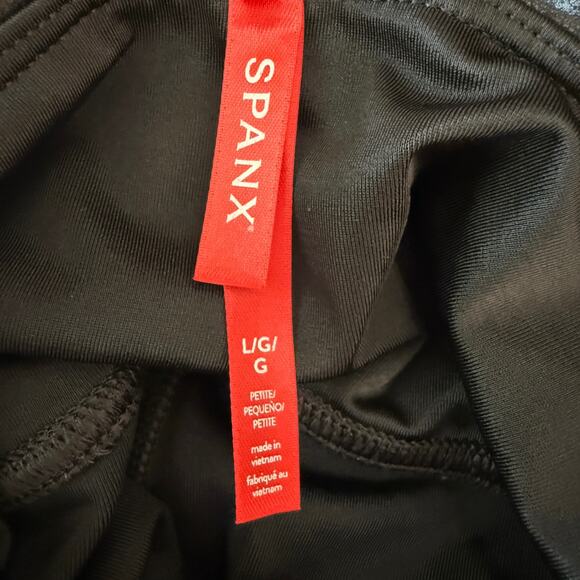 SPANX Moto Faux Leather Leggings | Black Tummy Control Shaping Pants | Large - Picture 4 of 9